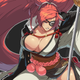 A one-armed, female samurai with impossibly large boobs.